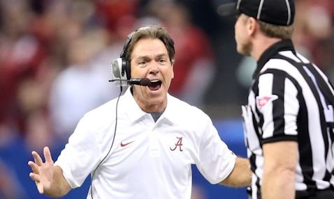 Nick Saban appears to be upset. <span style=